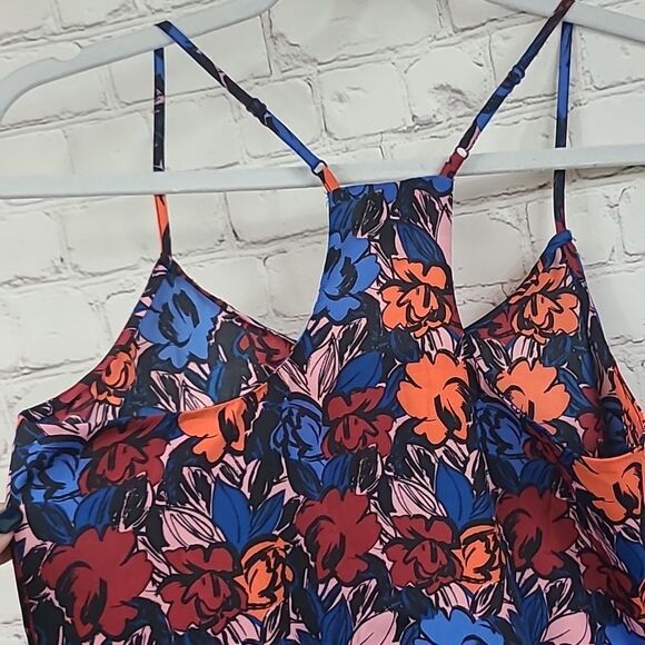 J. Crew Women’s Bold Floral Print Racerback Cami Strappy Sleeveless Blouse Top - Picture 6 of 9